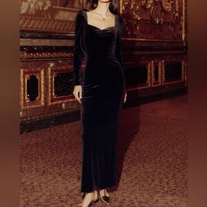 NWT Lichi Black Velvet Maxi Dress